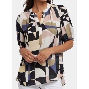 NYDJ Multicolor Geometric Blouse